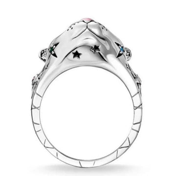 New Silver Plated Cute Cat Rings for Women and Girls - Crystal Zircon Carved Star Fashion Creative Party Ring - The Jewellery Supermarket
